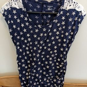 Maternity Navy Stars Top